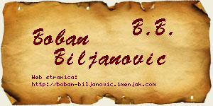Boban Biljanović vizit kartica